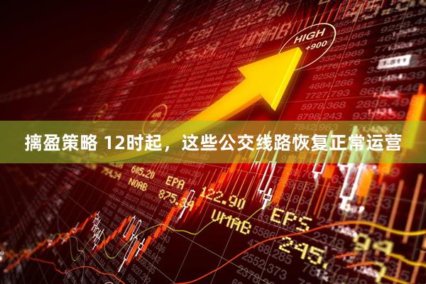 摛盈策略 12时起，这些公交线路恢复正常运营